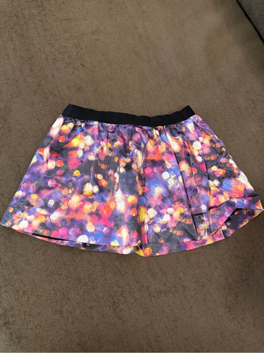 Milly Minis Black Waistband Floral Multicolor Skirt